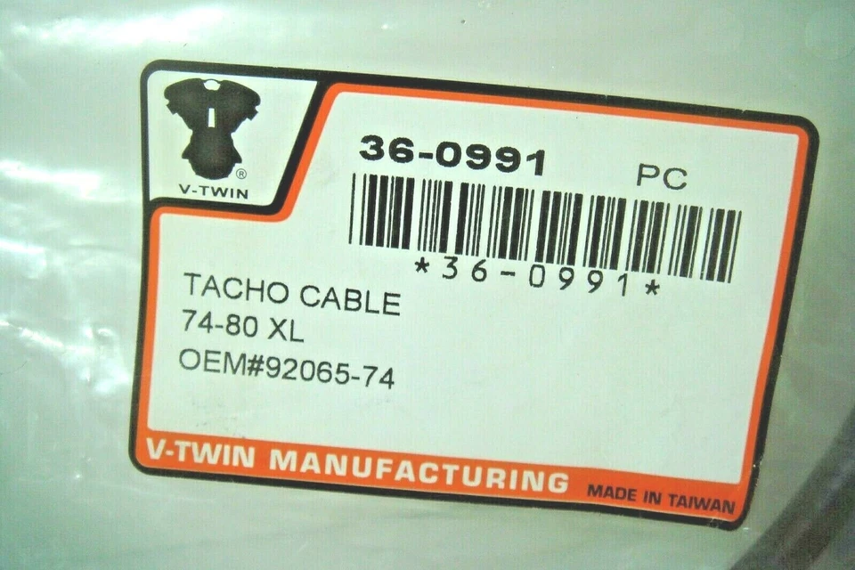 Cable tacómetro negro Harley XL 1000 32,75" 92065-74 74-1980 V-TWIN 36-0991 C7 Foto 3 de 4
