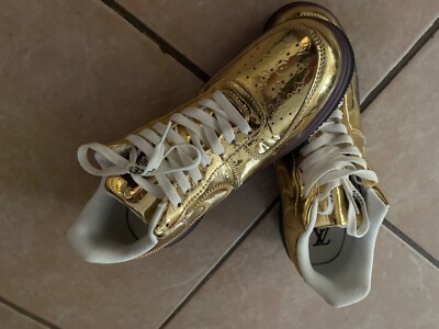 Louis Vuitton Nike Air Force 1 Nike Metallic Gold 100% Authentic