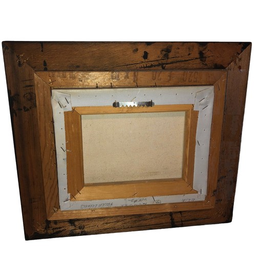 Vintage Original Ölgemälde auf Leinwand Boot im Wasser & Villa Lacoste 15” X 14” - Bild 5 von 12