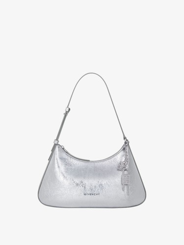 GIVENCHY Lucky Lock Small $1400 Light Silvery Laminated Leather Handbag New