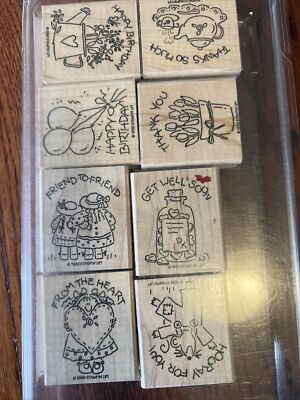 Stampin Up Nice & Easy Notes Stamp Set of 8 Thanks so much Friend Happy Birthday