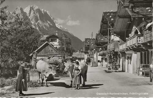 AK, Garmisch-Partenkirchen, Frühlingsstraße - nicht gelaufen