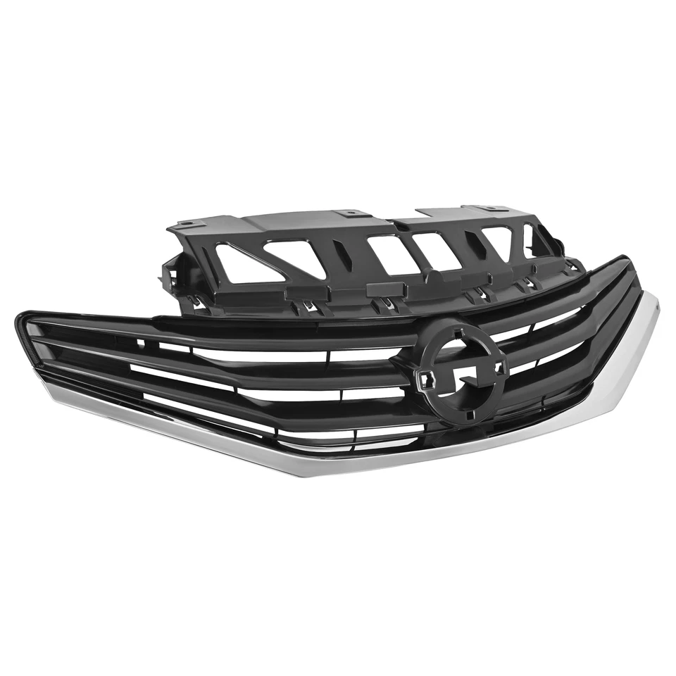 Fit 2014-2017 Nissan Versa Note Black Front Bumper Grille W/Chrome Trim - Image 2 of 4