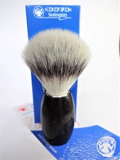 DOVO 918 218 Silver Tip Fibre CRUELTY FREE Soft SHAVING BRUSH Ebony Wood Handle