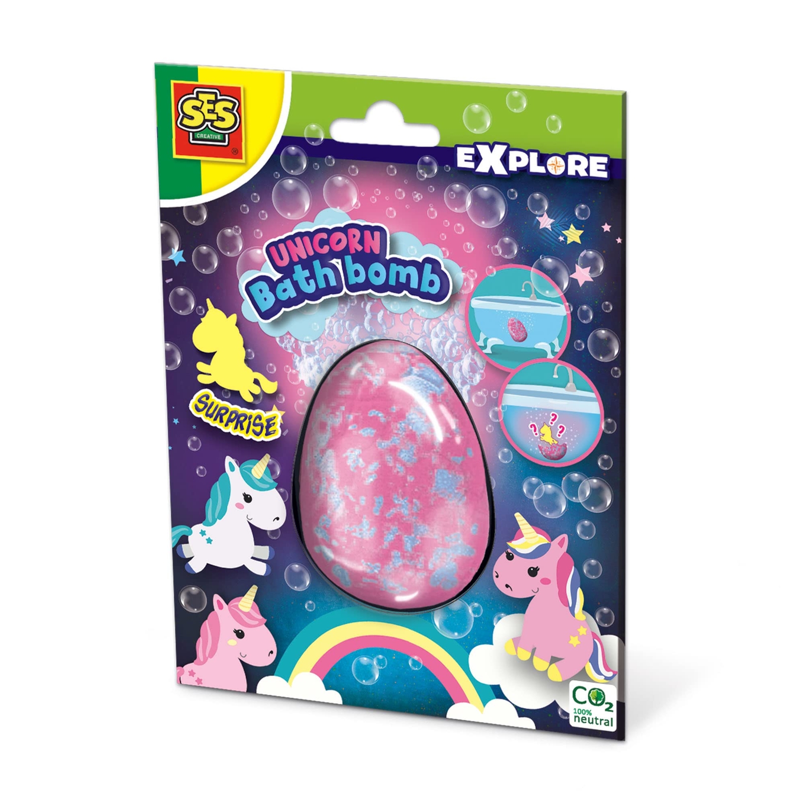 Ses Creative Explore Unicorn Bath Bomb Surprise, Three Years And Ab... NUOVO