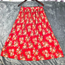 Vtg 90s Sag Harbor Maxi Skirt Lite Floral Size M Button Front Pleated Polyester.