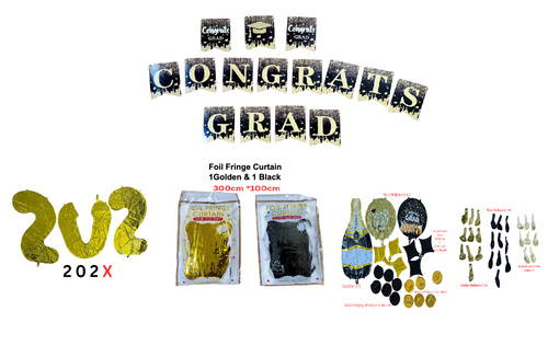 74PCS Black and Gold Graduation Party Decorations Supplies for Celebration NEW - 第 1/8 張圖片