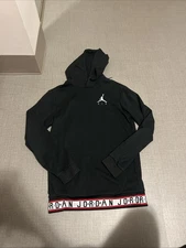 Air Jordan Hoodie Men's S Black Red Jumpman Sweatshirt Basketball AR2252-010