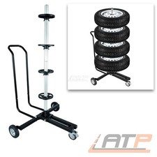 REIFENSTÄNDER REIFEN FELGEN BAUM REIFENHALTER REIFENWAGEN FAHRBAR ALU 225mm