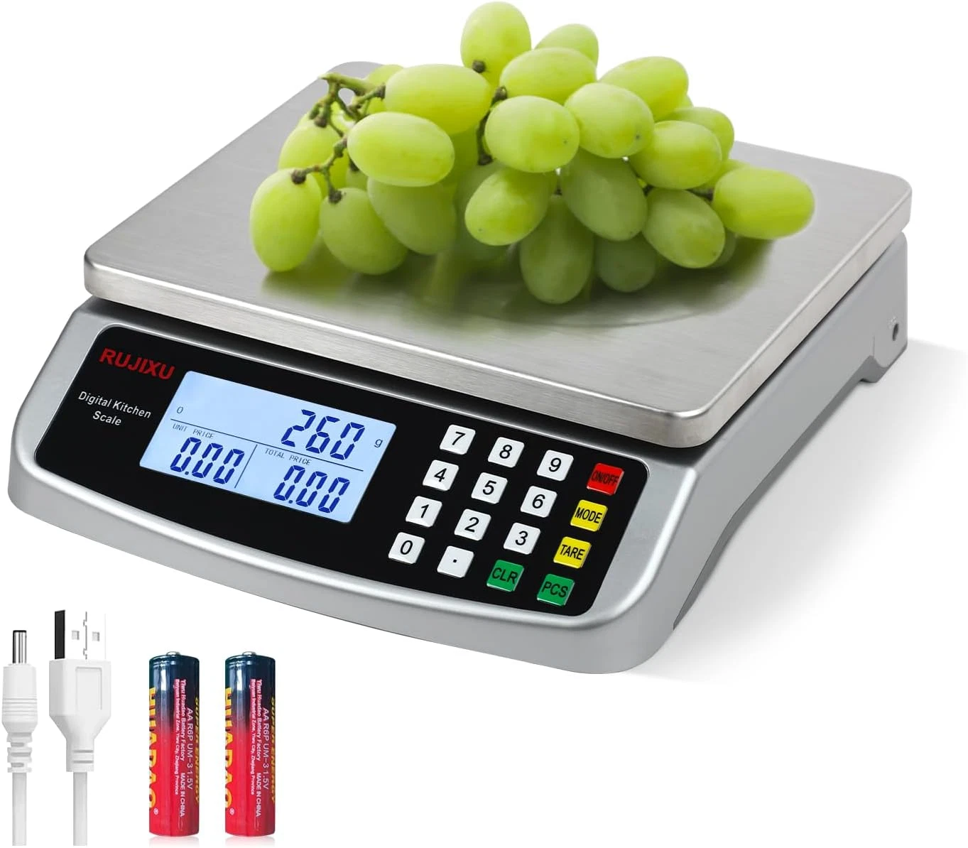 Food Scale 88Lb/40Kg Large Digital Kitchen Scale 0.05Oz/1G with Price Computing