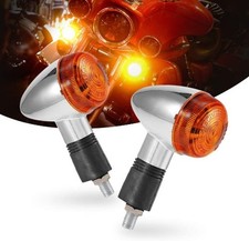 Turn Signals 2pcs Chrome Bullet Front Rear Lights for Motorcycle St Size: 2pcs