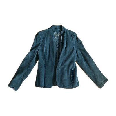 Vintage 60s 70s Deerskin Trading Post Black Suede Blazer Womens True Vintage