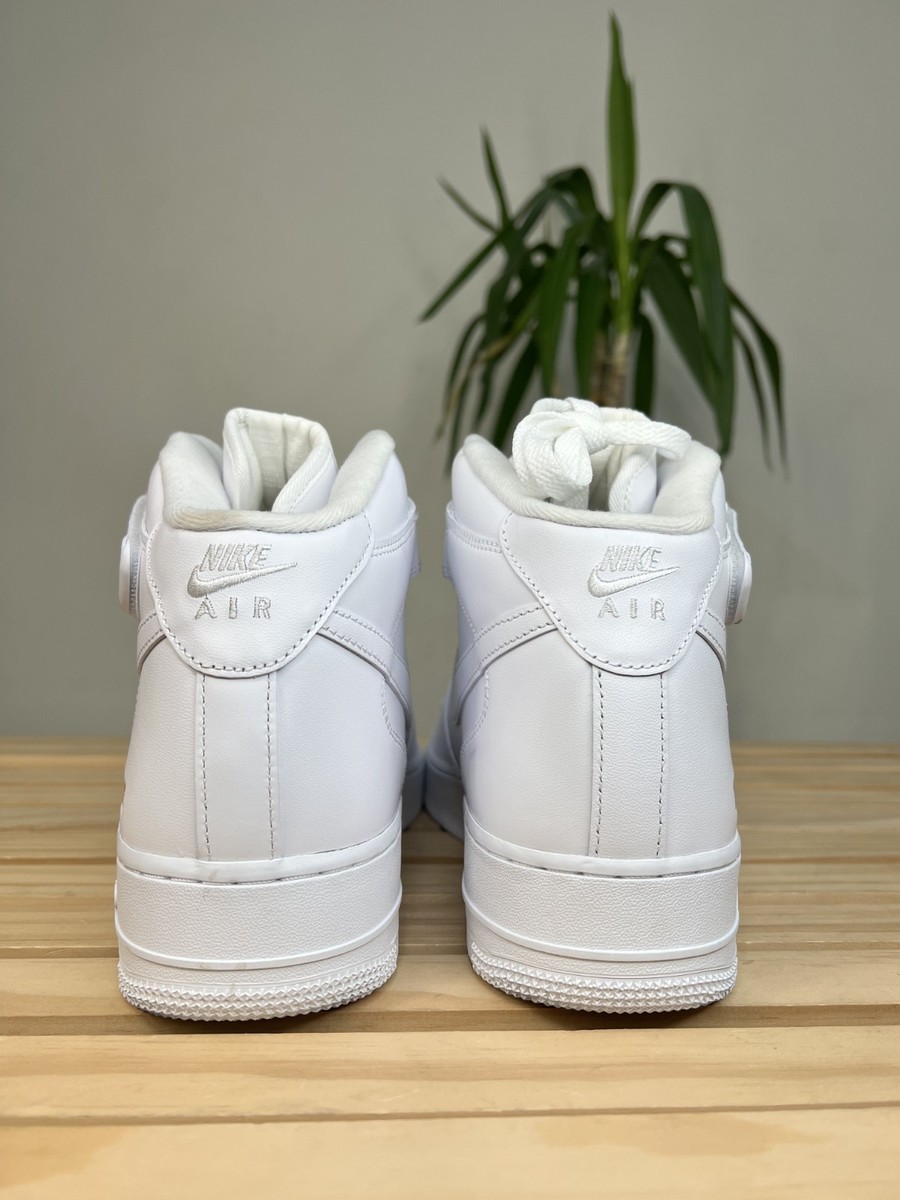 Size 12 - Supreme x Nike Air Force 1 Mid Box Logo - Triple White