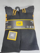Caterpillar Men's Midweight Boot Socks Yellow Striped 6 Pairs Size 8-12 New Pack