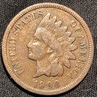 1908 USA Indian Head Cent Bronze Coin - F (Fine) condition