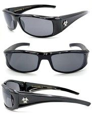 New BioHazard Mens Designer Sunglasses - Black BZ1