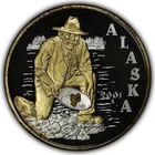 Vintage 2001 Alaska Gold Rush Centennial 1 oz .999 Fine Silver Round with Nugget