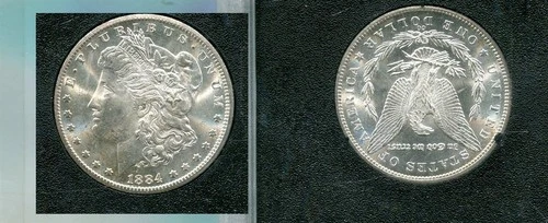1884 CC MORGAN SILVER DOLLAR CH BU GSA 7151T