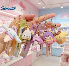 5pcs Sanrio Snack Series Keychain Bundle, Backpack Bag Charms Kuromi, Melody..