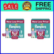 Pampers Cruisers 360 Baby Diapers Size 3, 132 Count, 2 pack