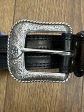 Ariat Mens Black Half Center Bump Western Belt A1019401 Size 36 New