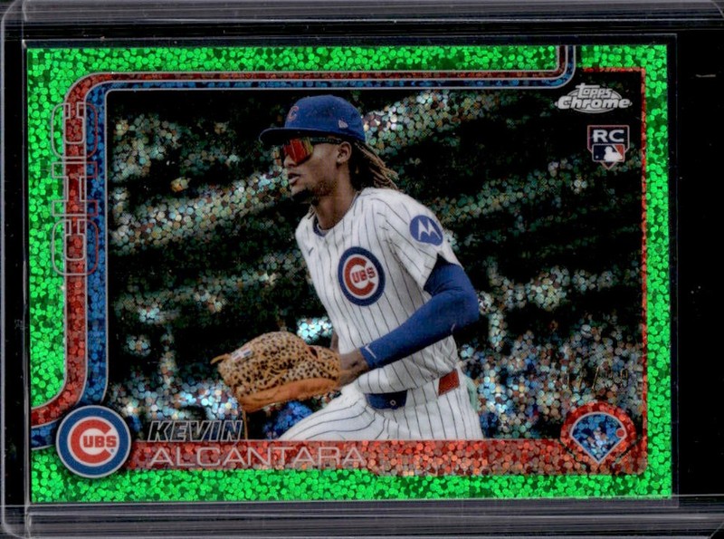2025 Topps Chrome Kevin Alcantara Variation RC Green Speckle Refractor #/99