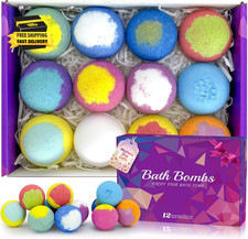 Bath Bombs for Women Gift Set 12 Pack Natural Relaxing Bath Bombs for Her Aromat