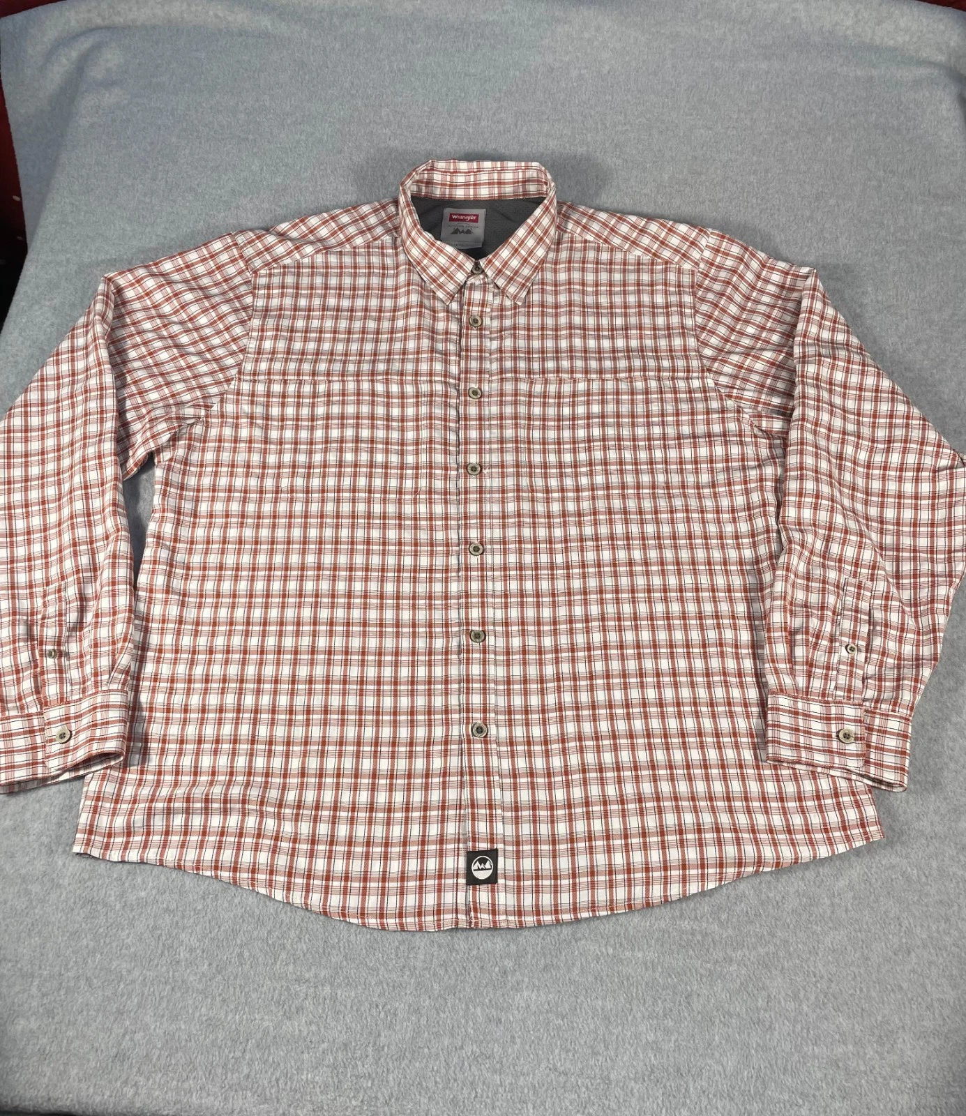 Wrangler Men's Shirt Outdoor Series XXL Plaid Regular Fit Long Sleeve Button Up