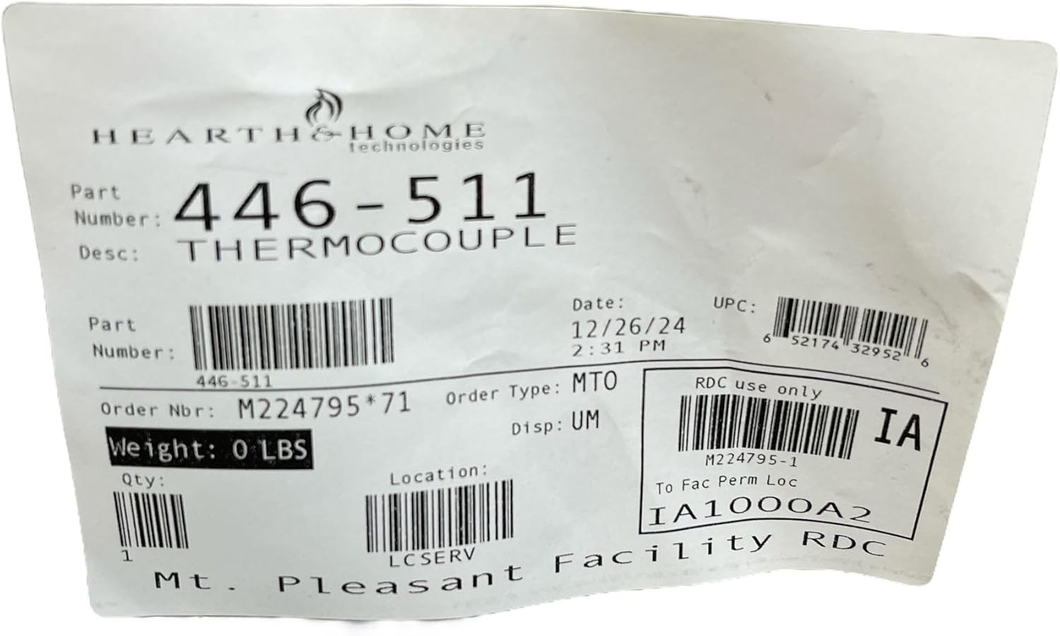 Heat N Glo Thermocouple For And Hearth & Home Fire Places Copper 