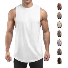 SIXLAB Round Cut Off Tank Top Herren Muskelshirt Stringer Gym Fitness Sport