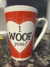 Dog Lover Coffee Mug dog Lover Coffee Mug "I Woof You" Coffee Cup Heart design
