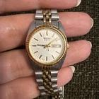 Woman's Vintage Seiko Quartz Watch 7N83-0041  Two-Tone Day Date Working