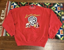 Vintage distressed 90s L Warner Bros Looney Tunes crewneck sweatshirt Bugs Taz