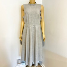 Torrid Womens 10 Grey Twill Mock Neck Sleeveless Fit & Flare Midi Dress
