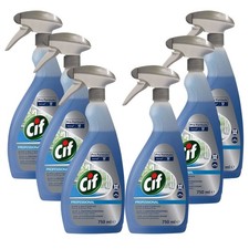 6x Cif Professional Cleaning Glass & Multi Surface Spray, 750ml 4.00 per litre