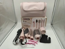 MESCOMB 5-in-1 Hot Air Styler Brush Dual Voltage 1400W Anti-Frizz Hair Tool
