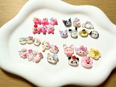 Sanrio Nail Art 3D Resin Charakterteile 27 Teile Hello Kitty Kirby My Melody Set
