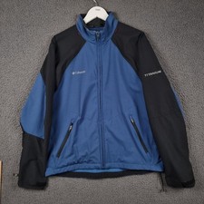 COLUMBIA Jacket Mens L Large Blue Titanium Softshell Windbreaker Stretch