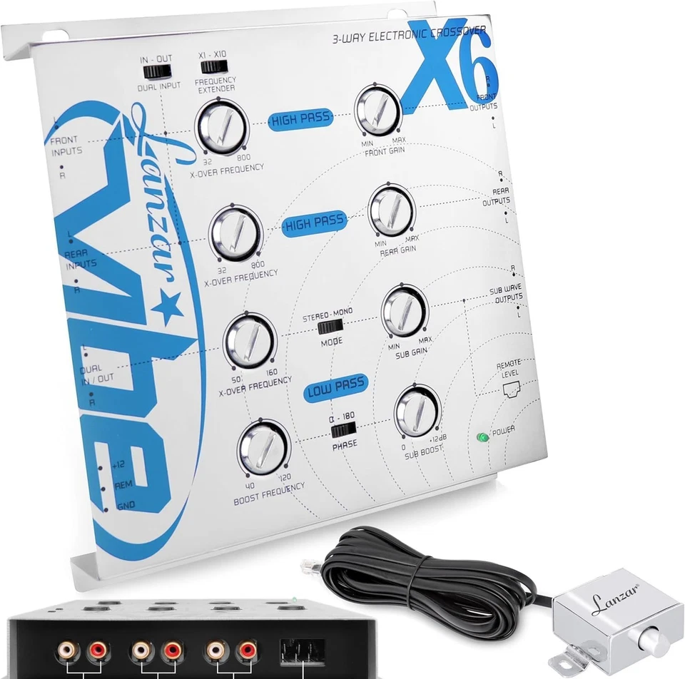 Vibe 3-Way Electronic Audio Crossover - Remote Control, Compact Design in White - Image 3 of 4