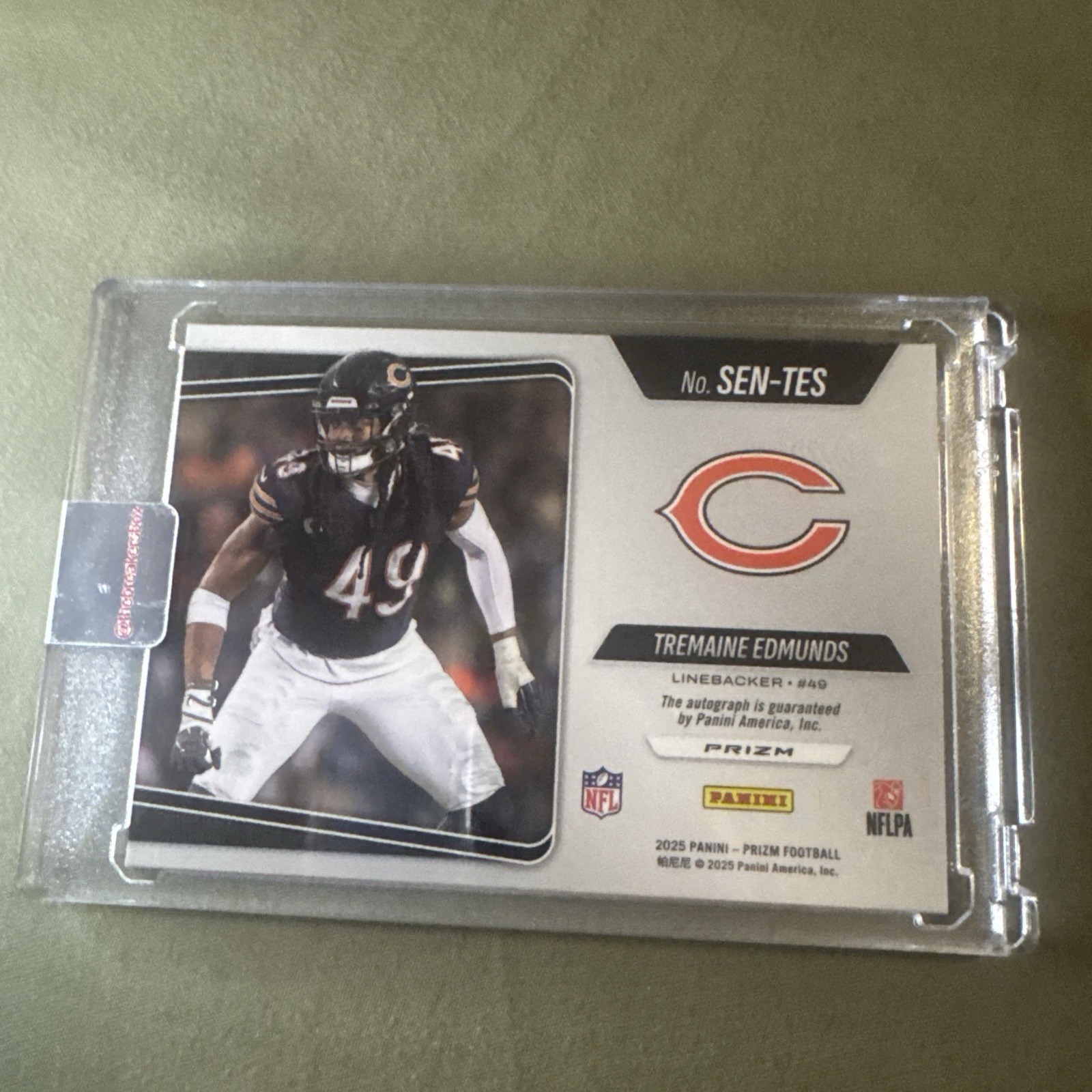 2025 Panini Tremaine Edmunds Sensational Signatures Gold Prizm Auto /10 view 2