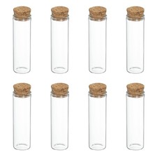 8Pcs Mini Glass Bottles with Cork Stoppers, 15ml Small Clear Glass Jars