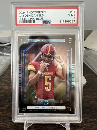 2024 photogenic jayden daniels PSA 9 rookie pix blue #/99