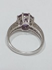 925 Silver Filigree Ring With Purple Cz Solitaire & White Cz Accents, Size 8 — photo 3
