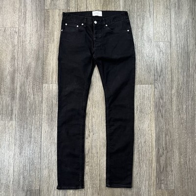 Sandro Paris Jeans Mens 32 Skinny Fit Black Button-Fly Designer 32x31.5