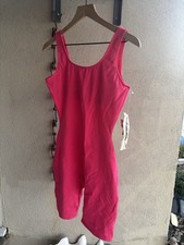 NEW NOS vintage Biketard Unitard PINK Gilda Marx Size LARGE Abstract Retro