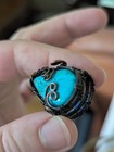 Teardrop Turquoise Copper Wire Ring — photo 2