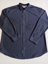 Van Heusen Classic Dress Shirt Mens XL 17-17.5 Blue Long Sleeve Button Up
