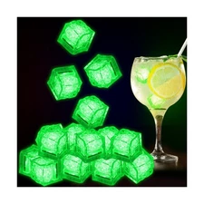 Light Up Ice Cubes Bulk, 300 Pack Green LED Ice Cubes for Drinks, Flashing Wa...
