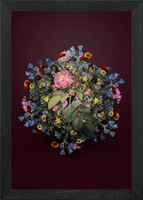 Harsh Downy Rose Wreath Framed Wall Art Poster Canvas Print Picture