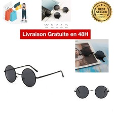 JoXiGo Lunettes de Soleil Polarisées Ronde UV400 Rétro Vintage Métal